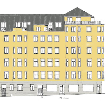 Fasad Rehnsgatan 1945